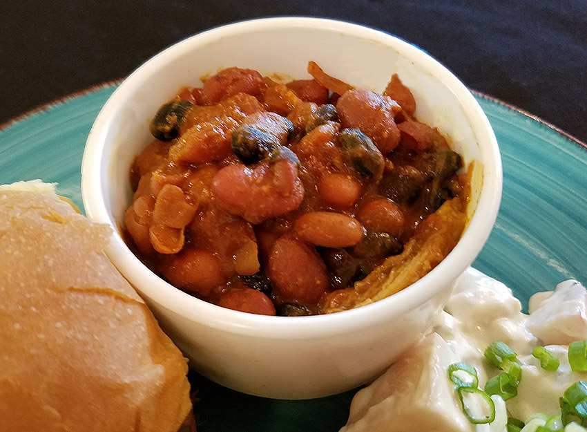 Mighty Meaty Ranch Baked Beans
