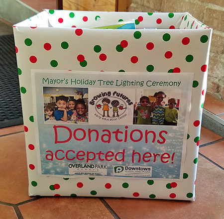 Donation box for Growing Futures