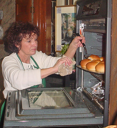 The 'Main Dish''s mom, preparing Thanksgiving dinner, 2002